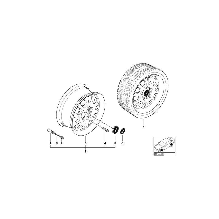 Genuine BMW 36111094502 E46 Light Alloy Rim 7JX16 ET:47 (Inc. 318ti, 316i 1.9 & 318i) | ML Performance UK Car Parts