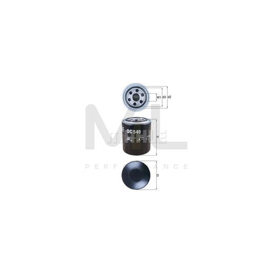 MAHLE ORIGINAL OC 540 Oil Filter Spin-on Filter, with one anti-return valve | ML Performance Car Parts