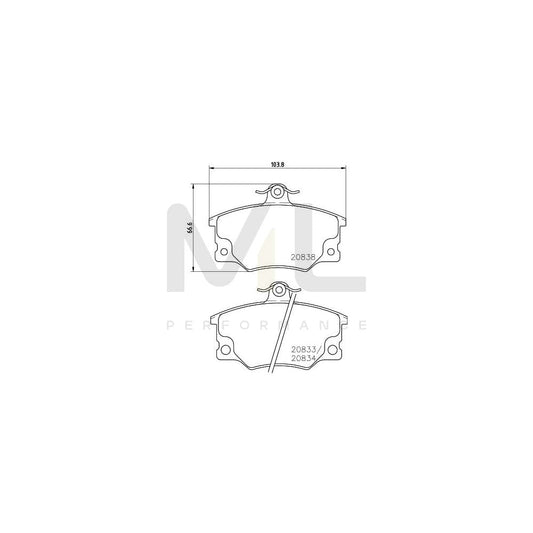 Hella 8DB 355 005-961 Brake Pad Set With Acoustic Wear Warning, With Brake Caliper Screws | ML Performance Car Parts