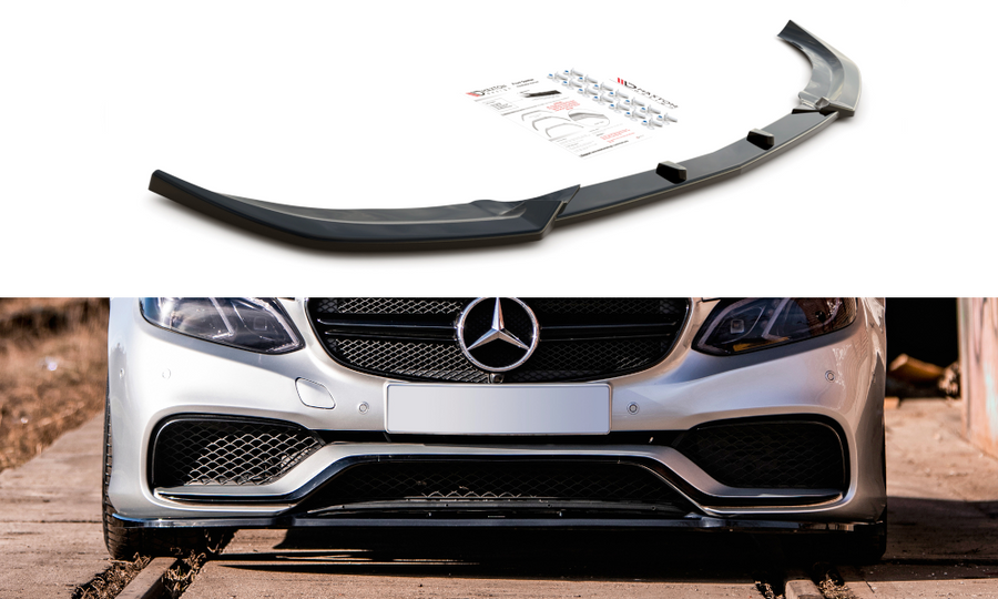 Maxton Design ME-E-212F-AMG-FD1T Front Splitter Mercedes Benz E63 AMG Sedan W212 Facelift | ML Performance UK Car Parts