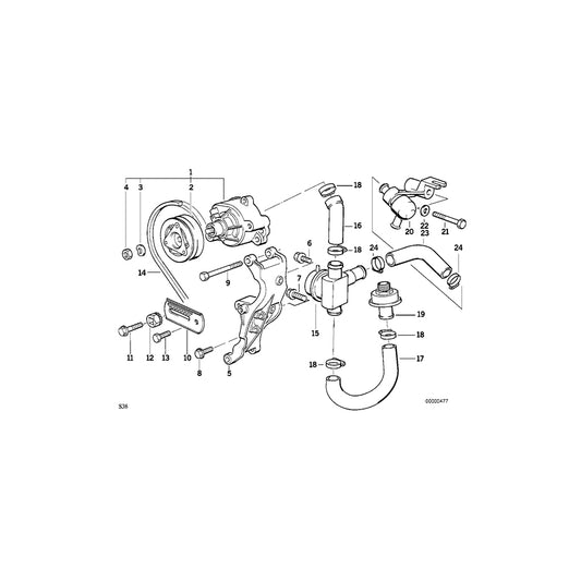 Genuine BMW 11721312977 E34 Fan Belt 12,5X975 SRC (Inc. M5 3.6) | ML Performance UK Car Parts