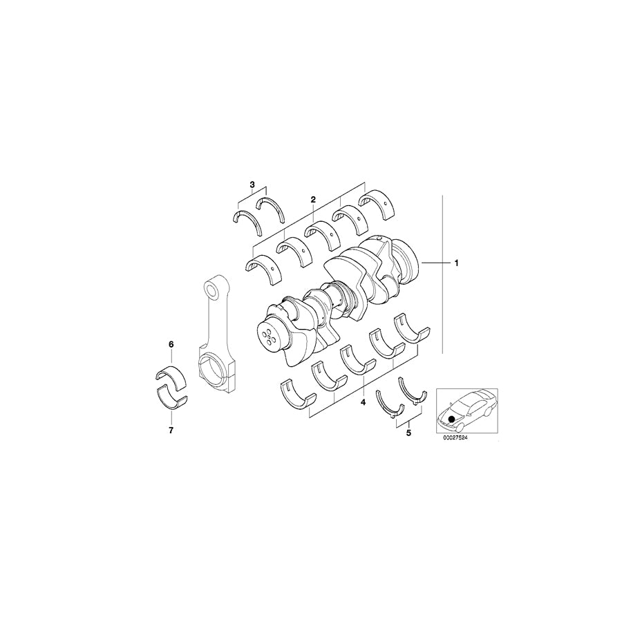 Genuine BMW 11210300284 E52 Crankshaft With Bearing Shells (Inc. ALPINA V8) | ML Performance UK Car Parts