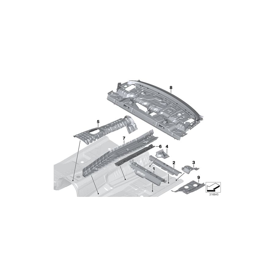 Genuine BMW 41117346946 F31 F80 Right Front Seat Console (Inc. 320dX, 430d & 330i) | ML Performance UK Car Parts