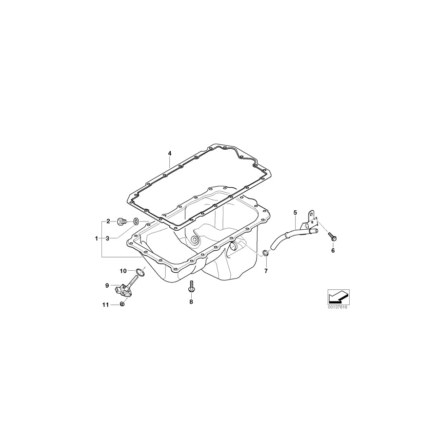 Genuine BMW 11437525287 E90 E87 E91 Oilreturnpipe (Inc. 120i, 320i & 318i) | ML Performance UK Car Parts