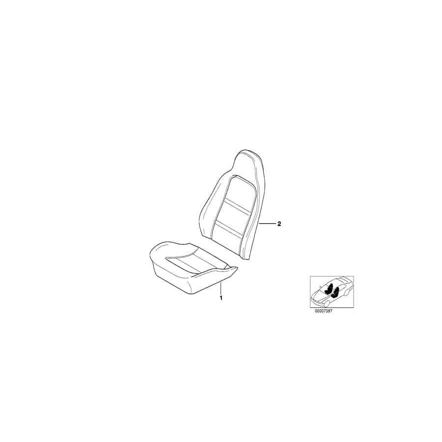 Genuine BMW 52108407981 E36 Seat Upholstery K3SW SCHWARZ (Inc. Z3 2.8, Z3 2.5 & Z3 1.9) | ML Performance UK Car Parts