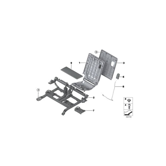 Genuine BMW 52307354106 F15 Trim Backrest, Right CANBERRABEIGE (Inc. X5 M50dX, X5 25dX & X5 25d) | ML Performance UK Car Parts