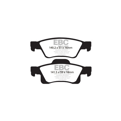 EBC DP41872R Dodge Jeep Yellowstuff Rear Brake Pads - ATE Caliper (Inc. Durango & Grand Cherokee) 2 | ML Performance UK Car Parts