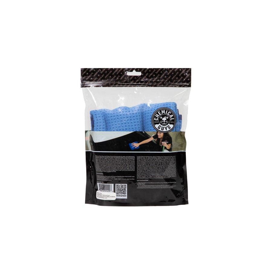 Chemical Guys Waffle Weave Glass And Window Microfiber Towel Blue (24" x 16") | ML Performance UK Car Parts