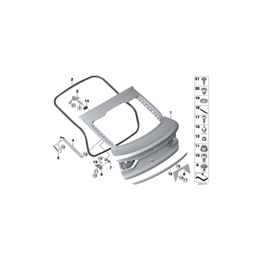 Genuine BMW 41007387532 Right Trunk Lid Hinge (Inc. X6 35iX, X6 50iX 4.0 & X6 M50dX) | ML Performance UK