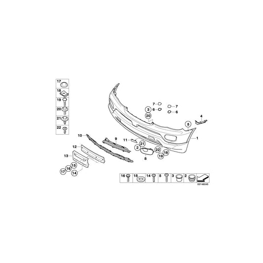 Genuine BMW 51117111767 E53 Grid, Bottom SCHWARZ (Inc. X5 3.0i, X5 4.4i & X5 3.0d) | ML Performance UK Car Parts