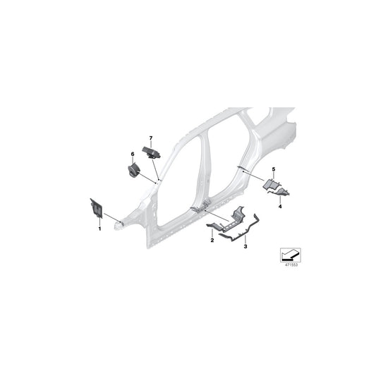 Genuine BMW 41007376140 F48 Moulded Part F Column C, Exterior Right (Inc. X1 20dX, X1 28iX & X1 28i) | ML Performance UK