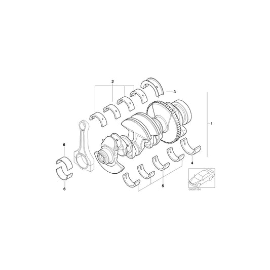 Genuine BMW 11211439957 E46 Guide-Bearing Shell Green 65,00MM (Inc. 318i, 318ti & 316ti) | ML Performance UK Car Parts