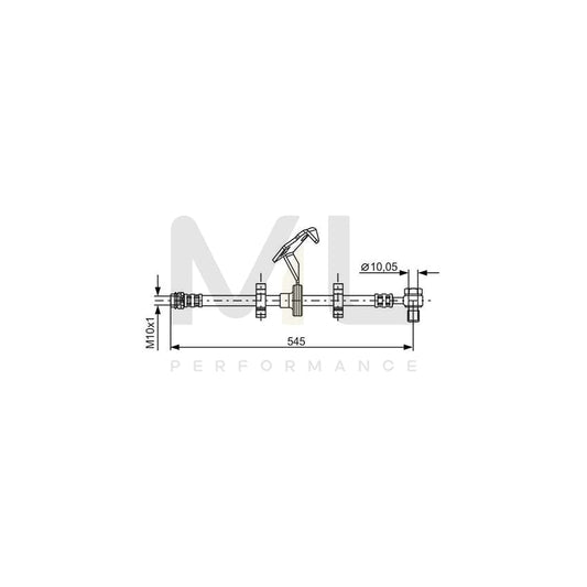 BOSCH 1 987 481 078 Brake Hose suitable for MERCEDES-BENZ ML-Class (W163) 527mm | ML Performance Car Parts