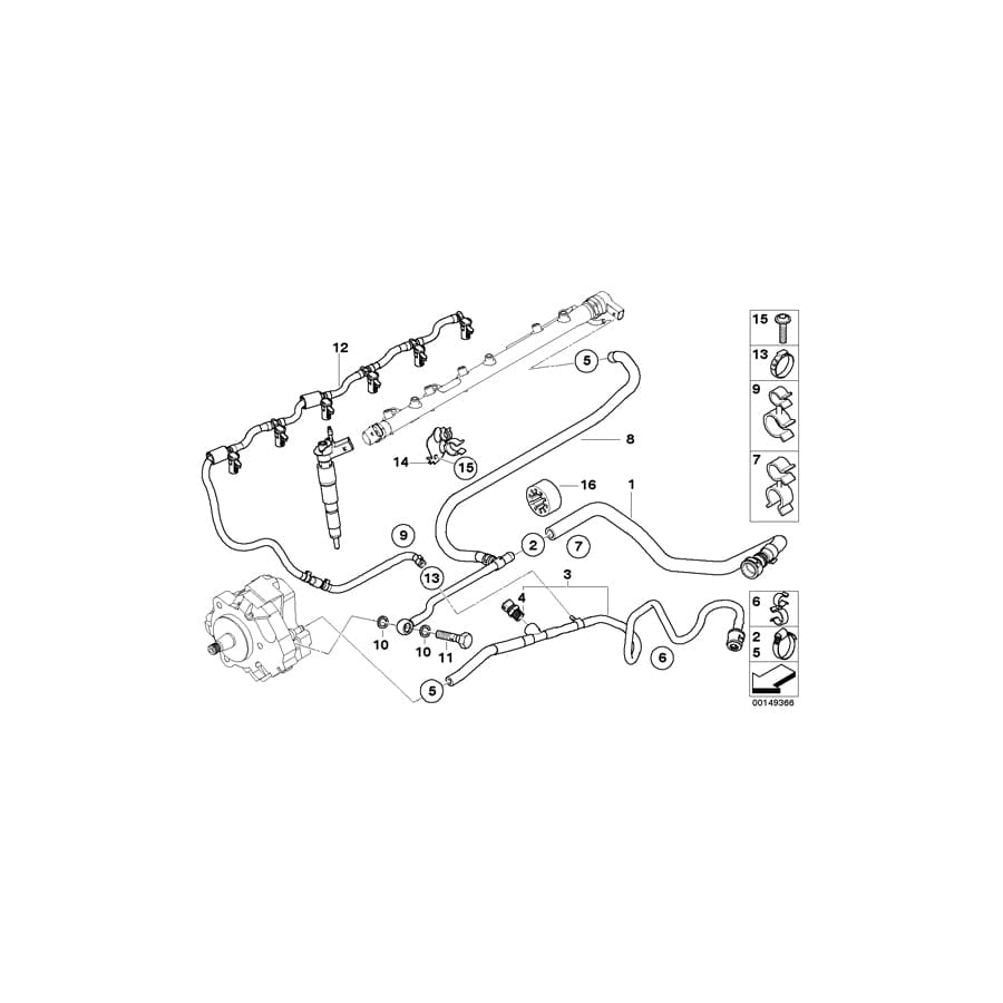 Genuine BMW 34337801414 E60 E64 Clip D=10/D=11 (Inc. X3, X5 3.0sd) | ML Performance UK Car Parts