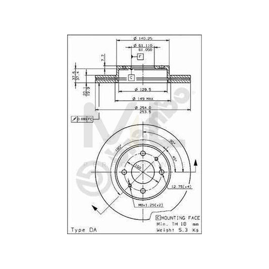 BREMBO 09.6743.10 Brake Disc for NISSAN SUNNY Internally Vented | ML Performance Car Parts