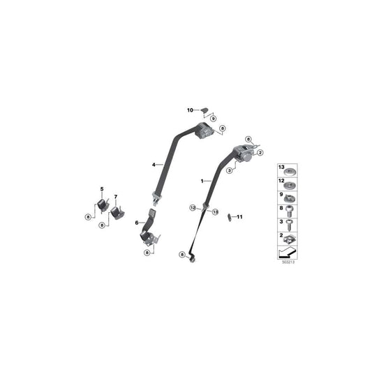 Genuine BMW 72117491749 F93 G16 Upper Belt Rear Left BLACK (Inc. M850iX, 840i & 840iX) | ML Performance UK Car Parts