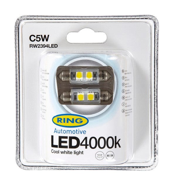 RING RW2394LED 12V LED (239-C5W) 30lm 4000K Cool White S8.5d 11 x 38mm Festoon Side & Tail/Interior | ML Performance