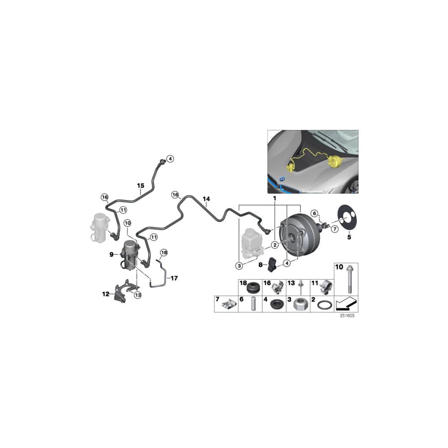 Genuine BMW 34336859075 I15 Vacuum Pipe With Non-Return Valve (Inc. i8) | ML Performance UK Car Parts