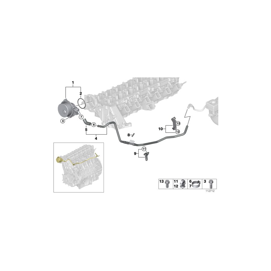 Genuine BMW 11667786674 E39 E38 E90 Bracket For Vacuum Hose (Inc. 730d, 530d & 330xd) | ML Performance UK Car Parts