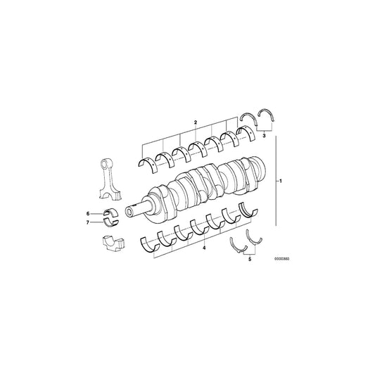 Genuine BMW 11211725451 E38 E31 Bearing Shell White 75,000MM (Inc. 750iL, 750i & 850Ci) | ML Performance UK Car Parts