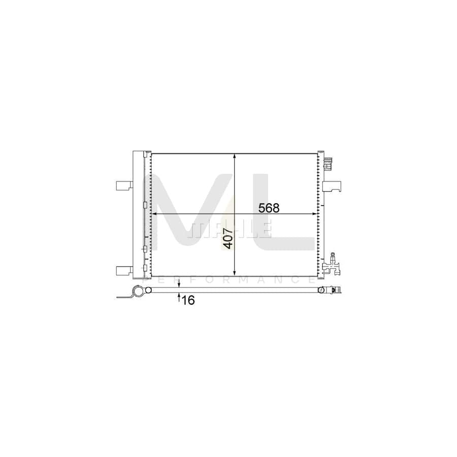 MAHLE ORIGINAL AC 636 000S Air conditioning condenser with dryer | ML Performance Car Parts