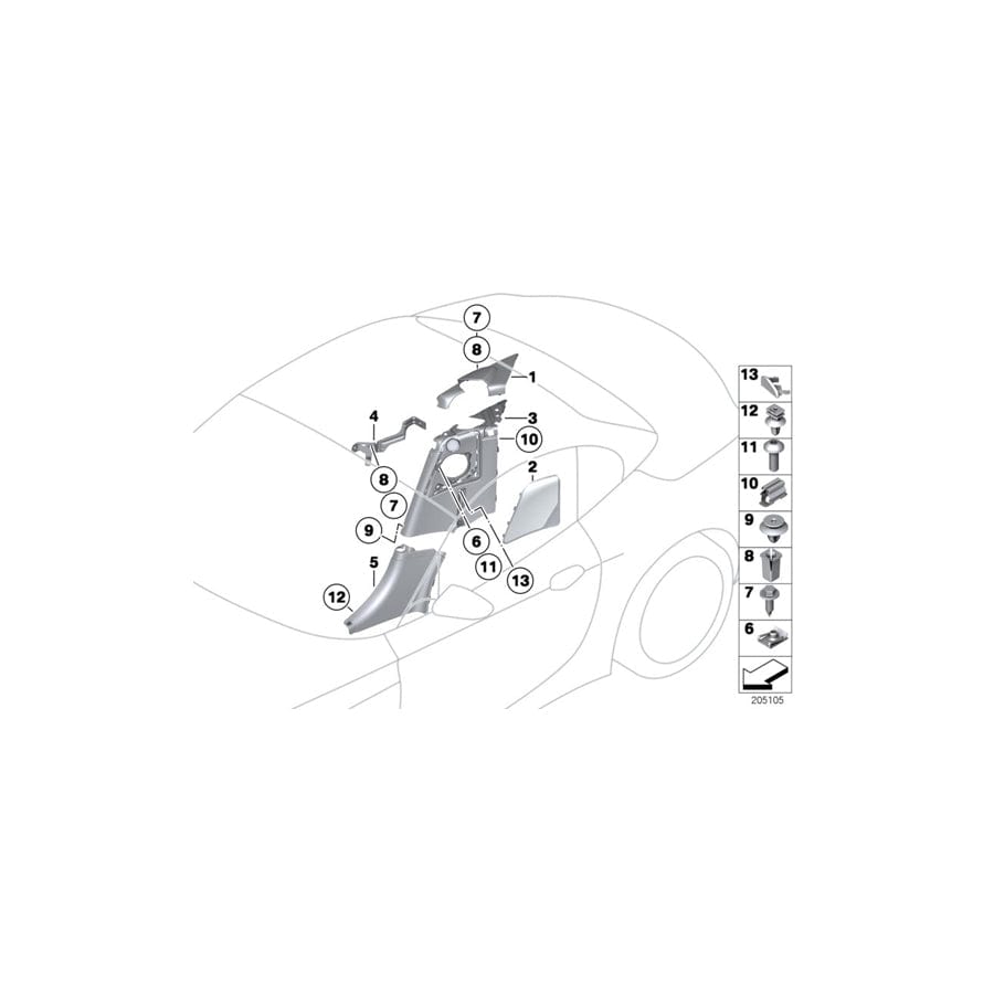 Genuine BMW 51439147546 E89 Cover F Right Loudspeaker (Inc. Z4 18i, Z4 20i & Z4 30i) | ML Performance UK Car Parts