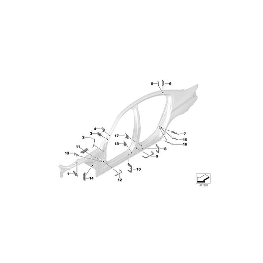 Genuine BMW 41007457797 G11 G30 G12 Shaped Part A-Pillar Bottom (Inc. 730LdX, 740iX & M550iX) | ML Performance UK