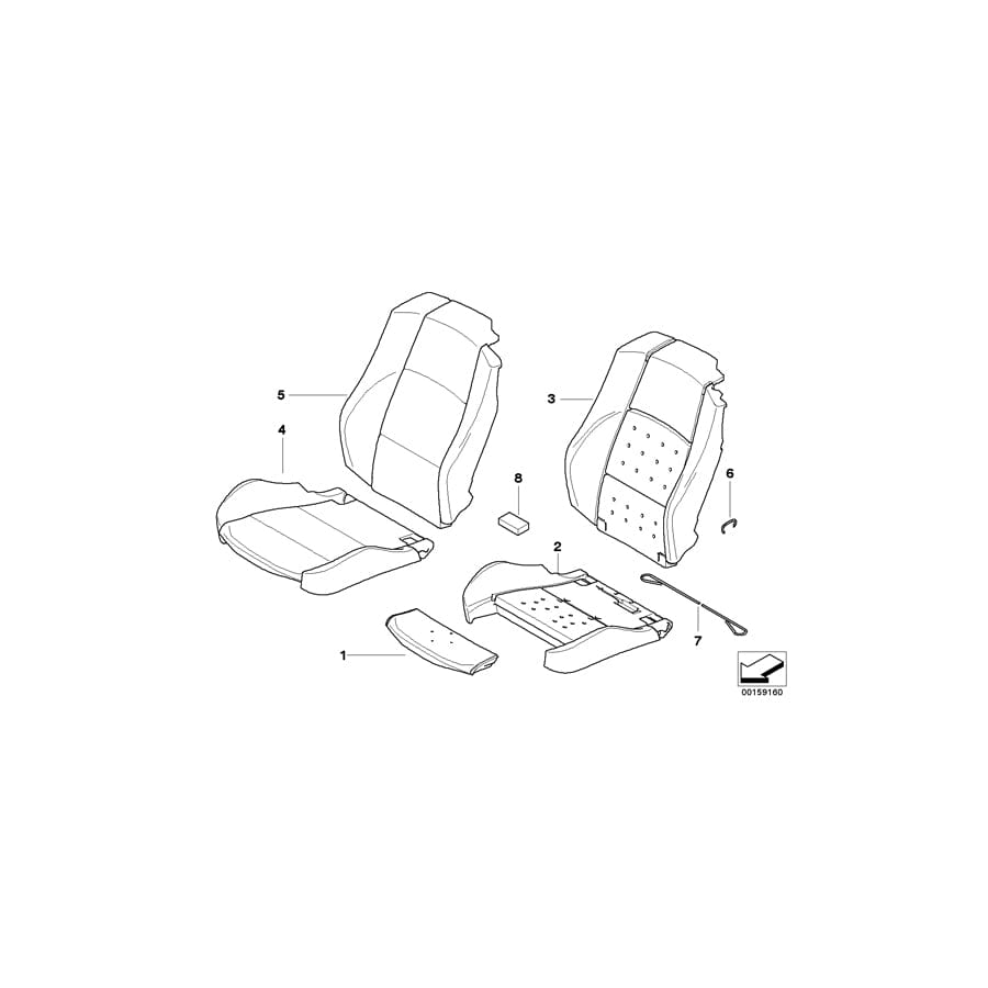 Genuine BMW 52107253573 E93 E93 Sports Seat Cover Leather Left SATTELBRAUN (Inc. 318i, 335is & 323i) | ML Performance UK Car Parts