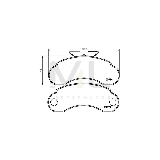 Hella 8DB 355 019-101 Brake Pad Set Not Prepared For Wear Indicator, With Brake Caliper Screws, With Accessories | ML Performance Car Parts