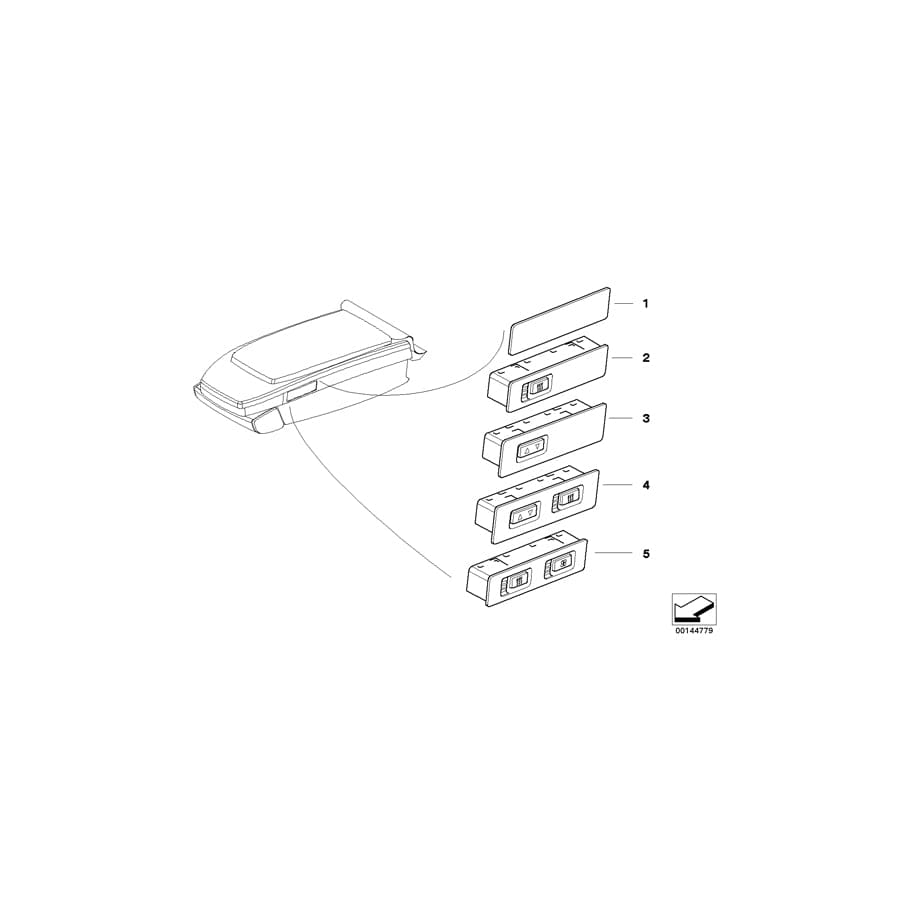 Genuine BMW 61316918429 E66 E67 E65 Seat Heating/Air Cond. Switch, Left (Inc. 735Li, 740d & 745d) | ML Performance UK Car Parts
