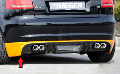 Rieger 00099838 Audi 8P A3 Rear Diffuser - Carbon-Look 1 | ML Performance UK Car Parts