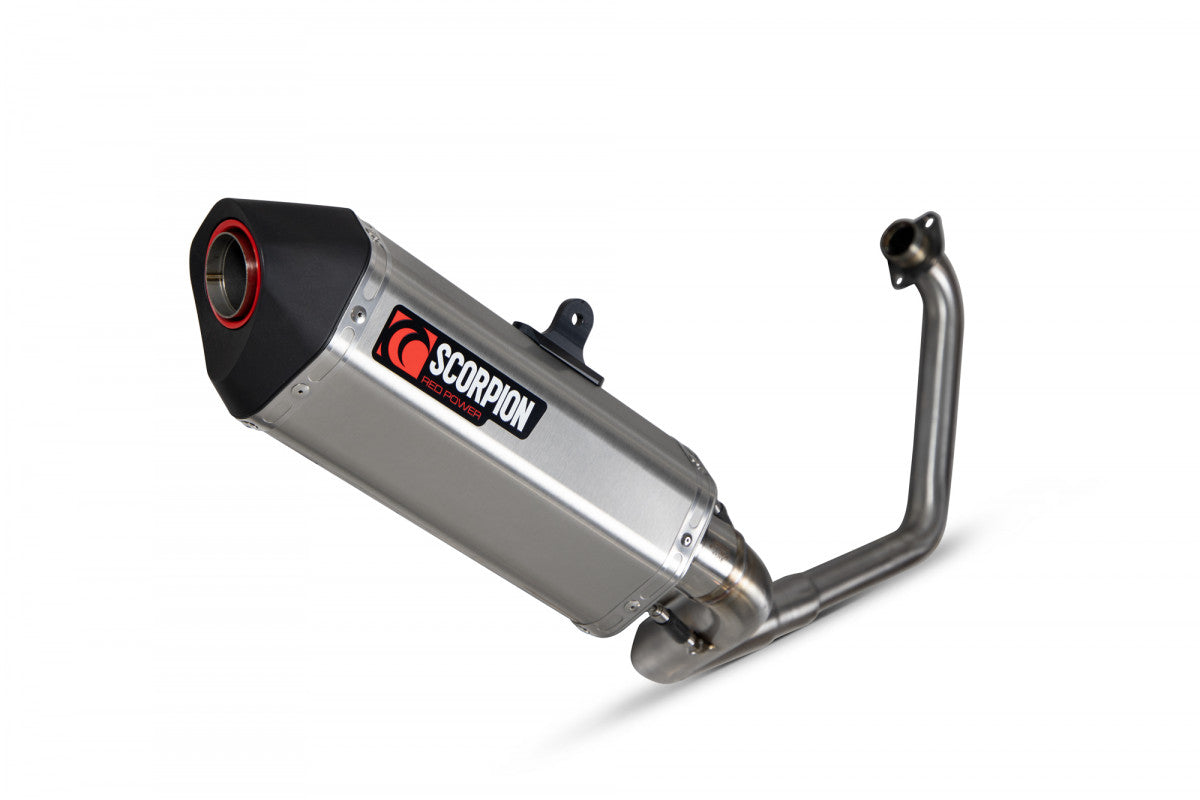 Scorpion RHA183SYSSEO Honda CB125 R Serket Parallel Full System - Brushed Stainless Steel Sleeve | ML Performance UK UK