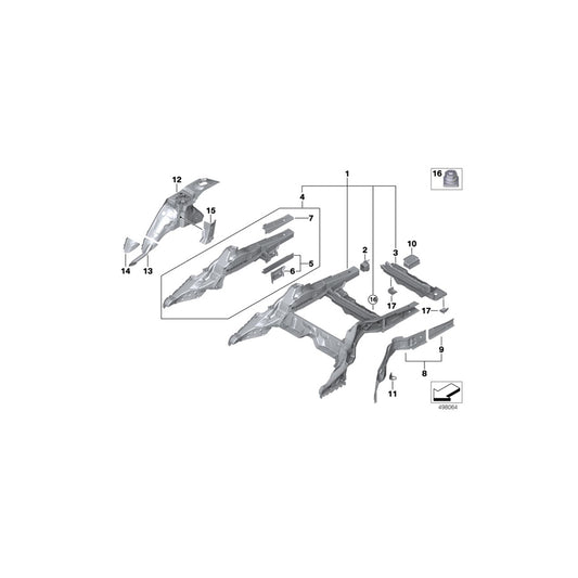 Genuine BMW 41007431634 G31 F90 G30 Extension, Side Member, Upper Right (Inc. 518d, 525d & 540i) | ML Performance UK