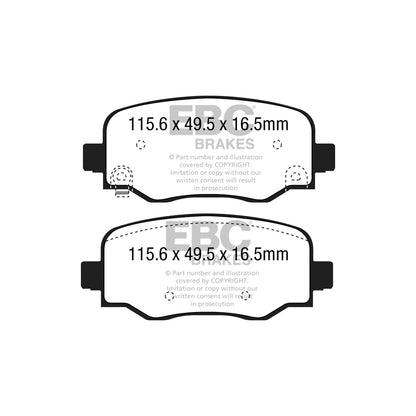 EBC DP22237 Fiat Jeep Greenstuff Rear Brake Pads (Inc. 500X, Compass, Renegade) 2 | ML Performance UK Car Parts