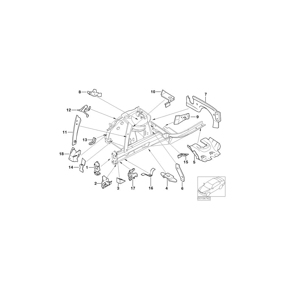 Genuine BMW 41117001506 E65 E66 E67 Holder, Brake Hose, Right (Inc. 730d, 730Ld & 760i) | ML Performance UK