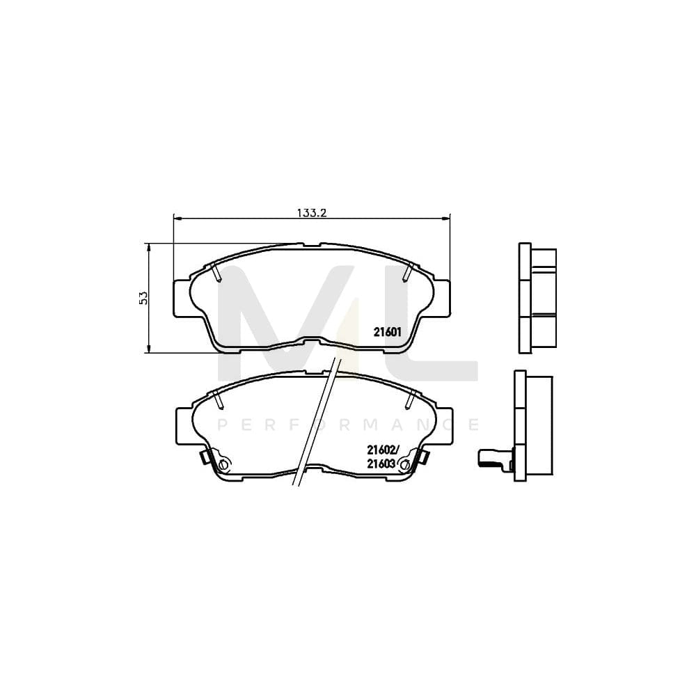 Hella 8DB 355 016-421 Brake Pad Set With Acoustic Wear Warning | ML Performance Car Parts