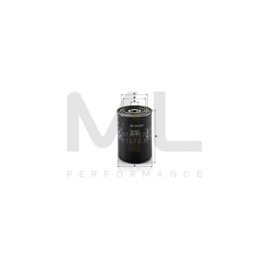 MANN-FILTER W 816/80 Oil Filter Spin-on Filter, with one anti-return valve | ML Performance Car Parts