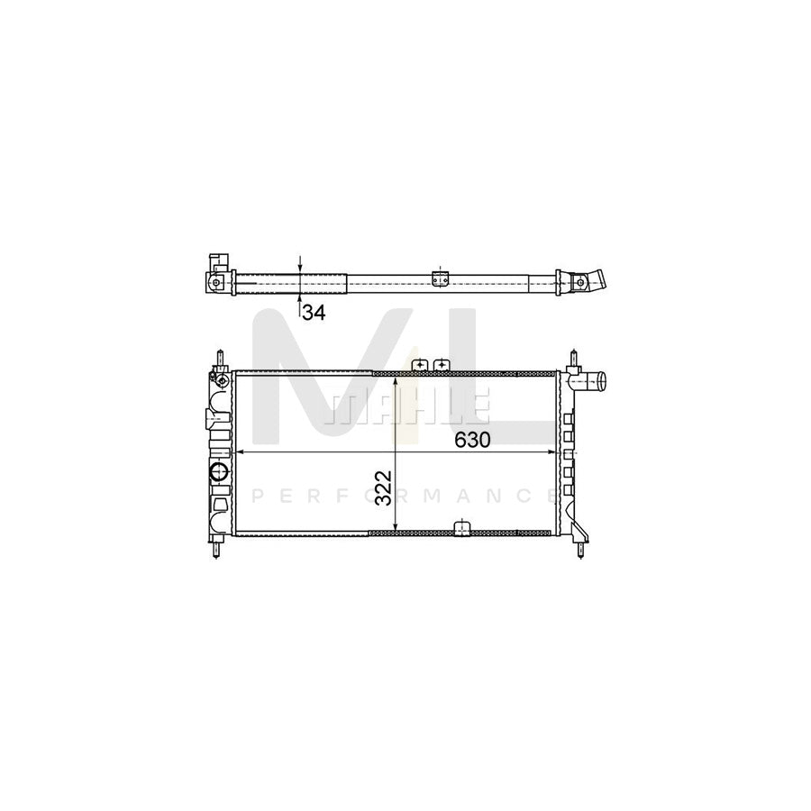 MAHLE ORIGINAL CR 441 000S Engine radiator Mechanically jointed cooling fins, Manual Transmission | ML Performance Car Parts