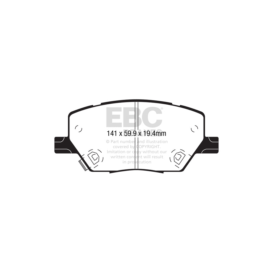 EBC DP22239 Fiat Jeep Greenstuff Front Brake Pads (Inc. 500X, Compass, Renegade) 2 | ML Performance UK Car Parts