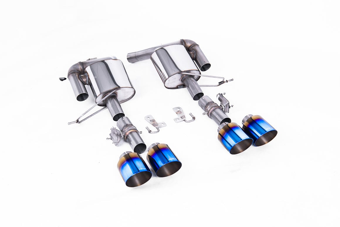 MillTek SSXRR116 Range Rover Sport Valved Rear Silencers with GT-115 Burnt/Blue Titanium Tips