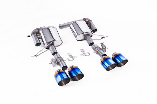 MillTek SSXRR116 Range Rover Sport Valved Rear Silencers with GT-115 Burnt/Blue Titanium Tips