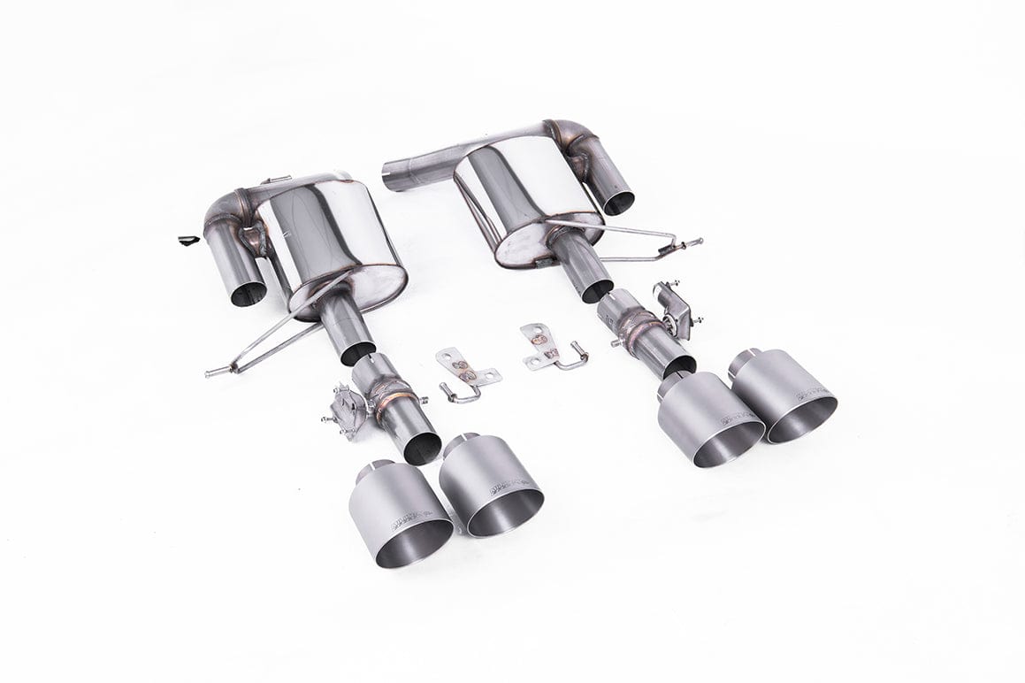 MillTek SSXRR115 Range Rover Sport Valved Rear Silencers with GT-115 Brushed Titanium Tips