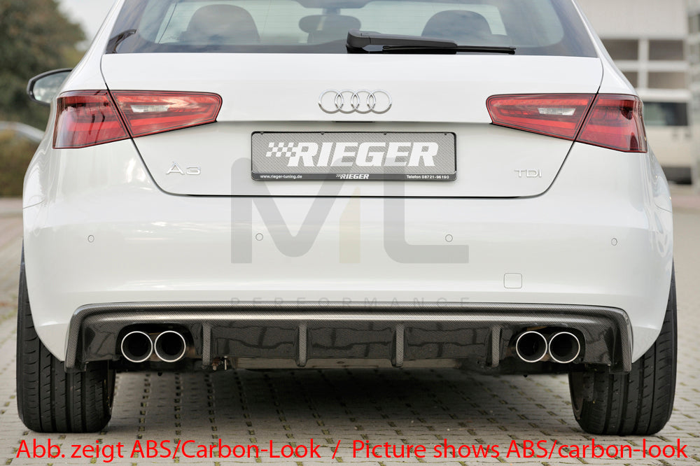 Rieger 00056787 Audi 8V A3 Rear Diffuser 4 | ML Performance UK Car Parts
