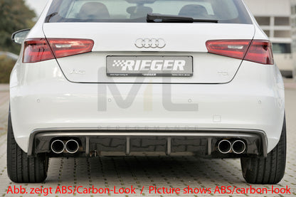 Rieger 00056787 Audi 8V A3 Rear Diffuser 4 | ML Performance UK Car Parts