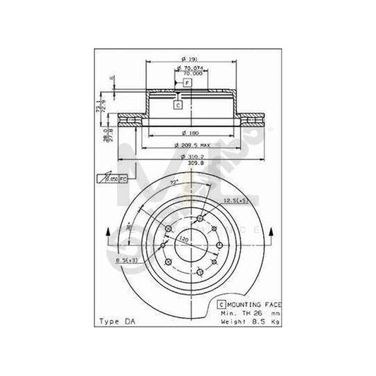 BREMBO 09.5395.10 Brake Disc for LAMBORGHINI Diablo Coupe Internally Vented | ML Performance Car Parts