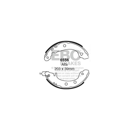 EBC 6556 Alfa Romeo Rear Brake Shoes - Girling/TRW/ATE Caliper (Inc. 33 & Sprint) 1 | ML Performance UK Car Parts