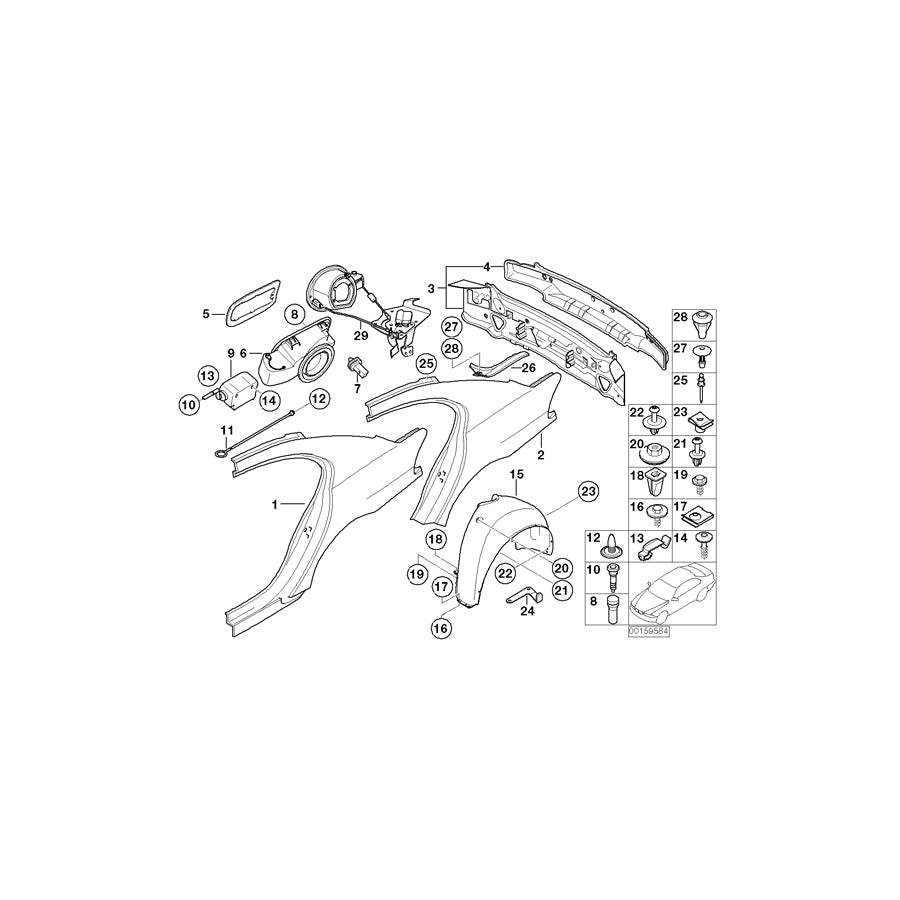 Genuine BMW 41147012072 E65 E66 E67 Closing Plate, Rear Lights Cup, Right (Inc. 745Li, 730i & 740Li) | ML Performance UK