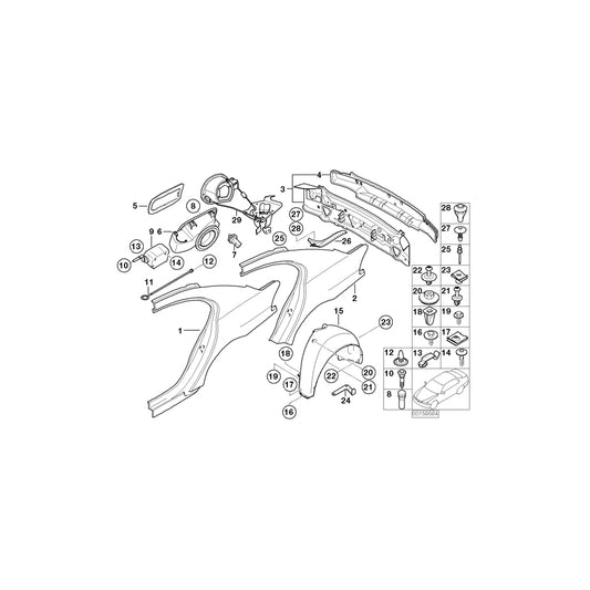 Genuine BMW 41147012072 E65 E66 E67 Closing Plate, Rear Lights Cup, Right (Inc. 745Li, 730i & 740Li) | ML Performance UK