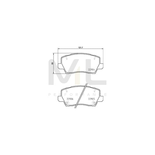 Brembo P 30 114 Brake Pad Set For Kia Picanto Iii (Ja) With Acoustic Wear Warning, With Anti-Squeak Plate | ML Performance Car Parts