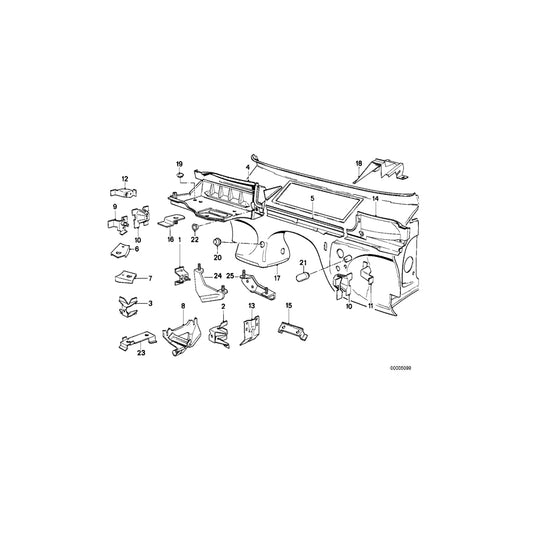 Genuine BMW 41141911118 E30 Cooling Water Compensation Tank Bracket (Inc. 318i, 323i & 324td) | ML Performance UK